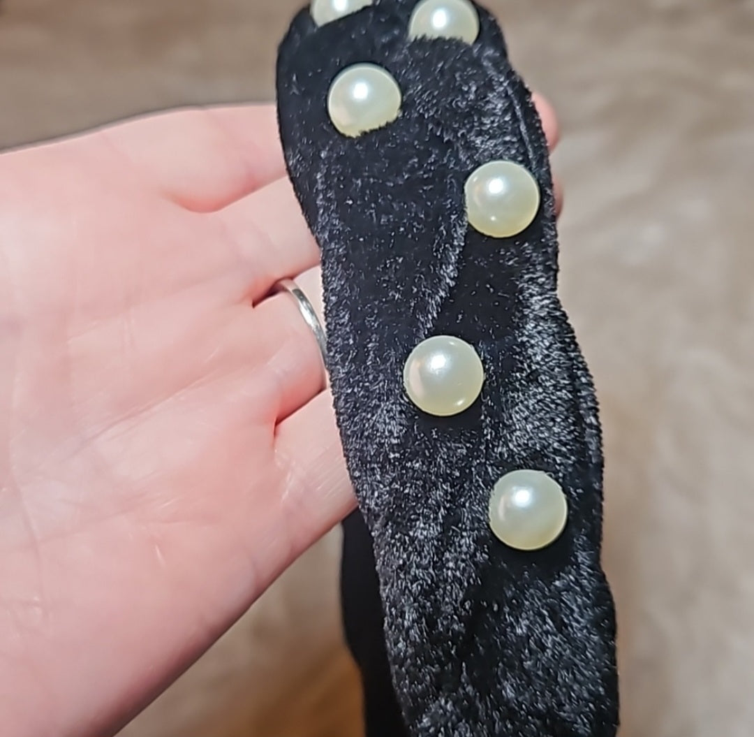 Velour Pearl Headband