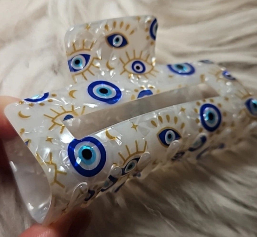 🧿 Evil Eye Celestial Hair Claw Clip