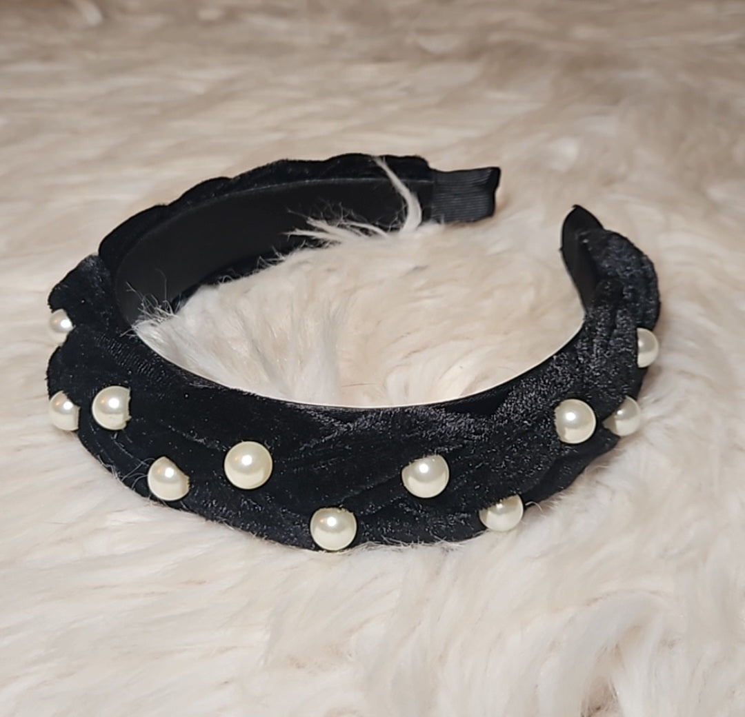 Velour Pearl Headband