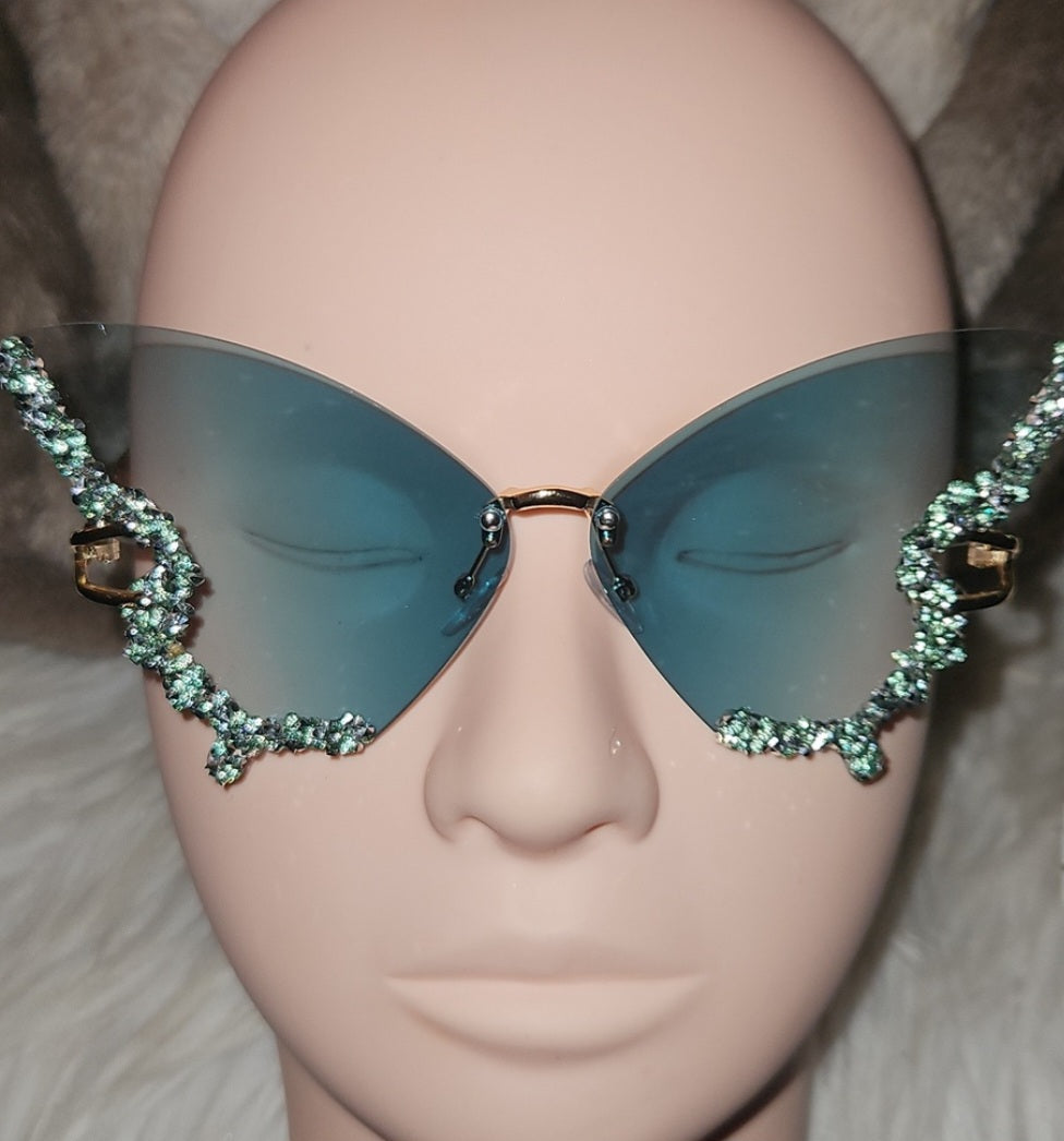 Y2K Butterfly Rhinestone Sunglasses