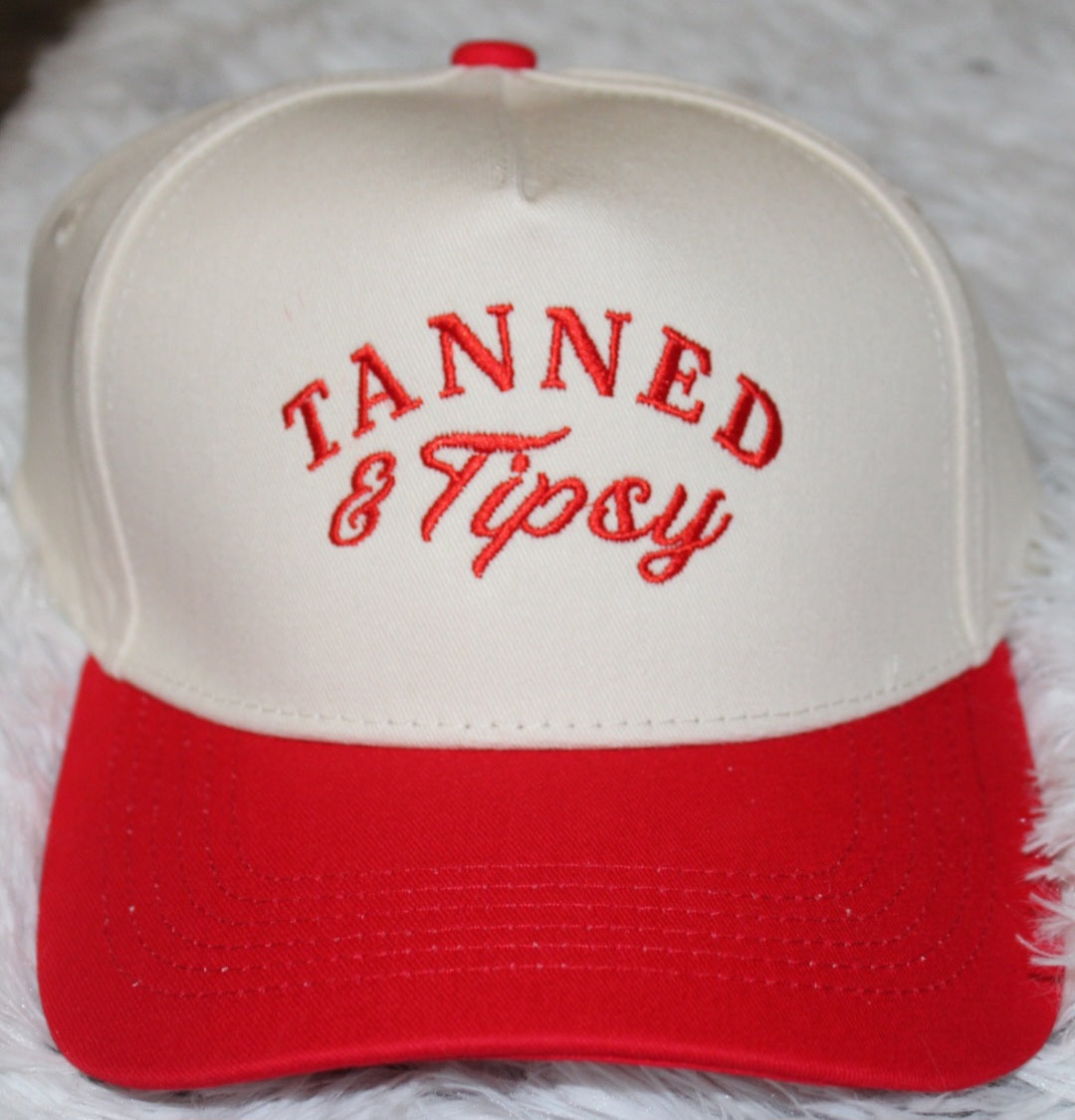 Tanned & Tipsy Embroidered Trucker Hat | Adjustable Snapback