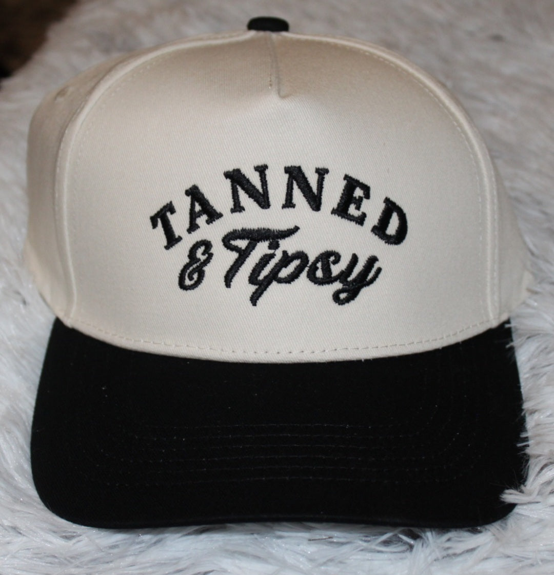 Tanned & Tipsy Embroidered Trucker Hat | Adjustable Snapback