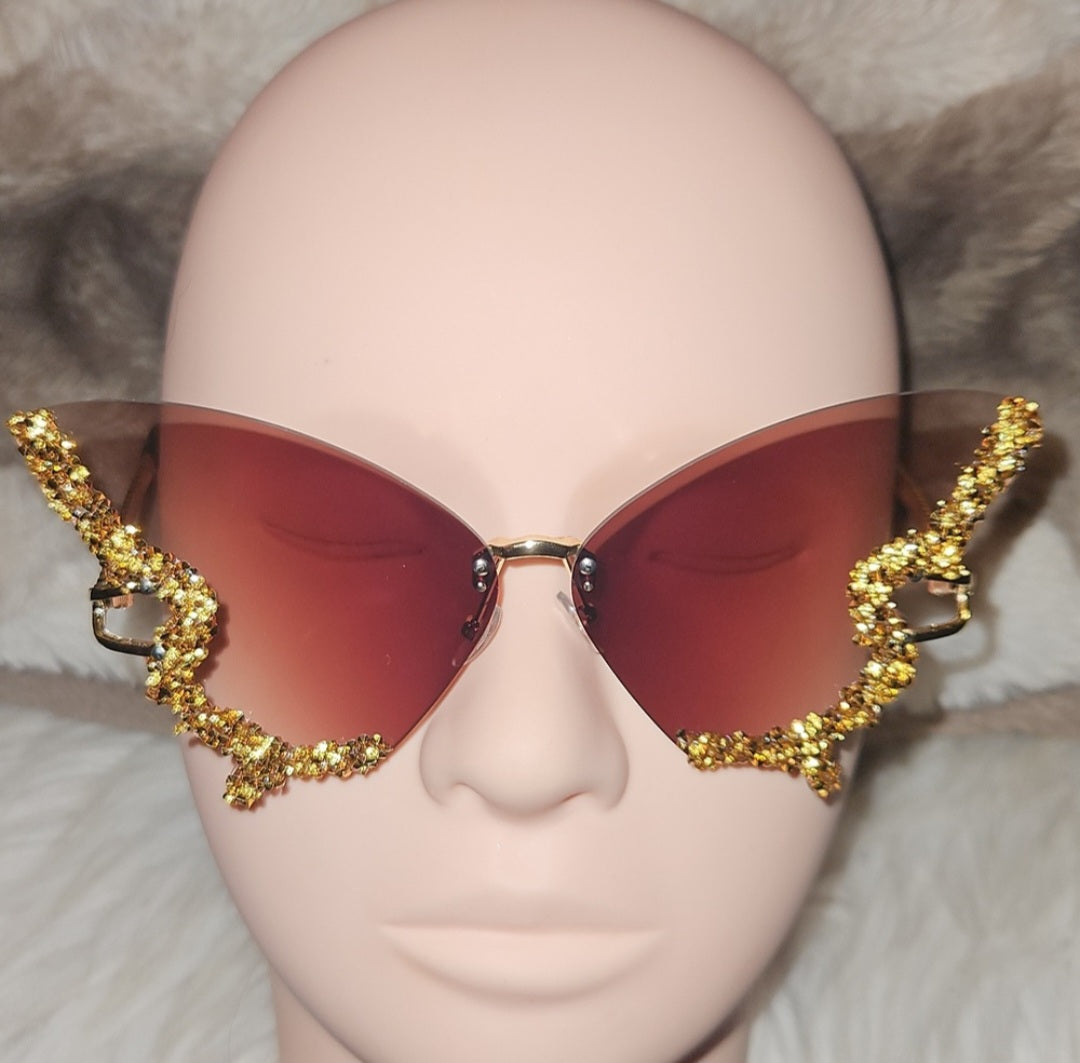 Y2K Butterfly Rhinestone Sunglasses