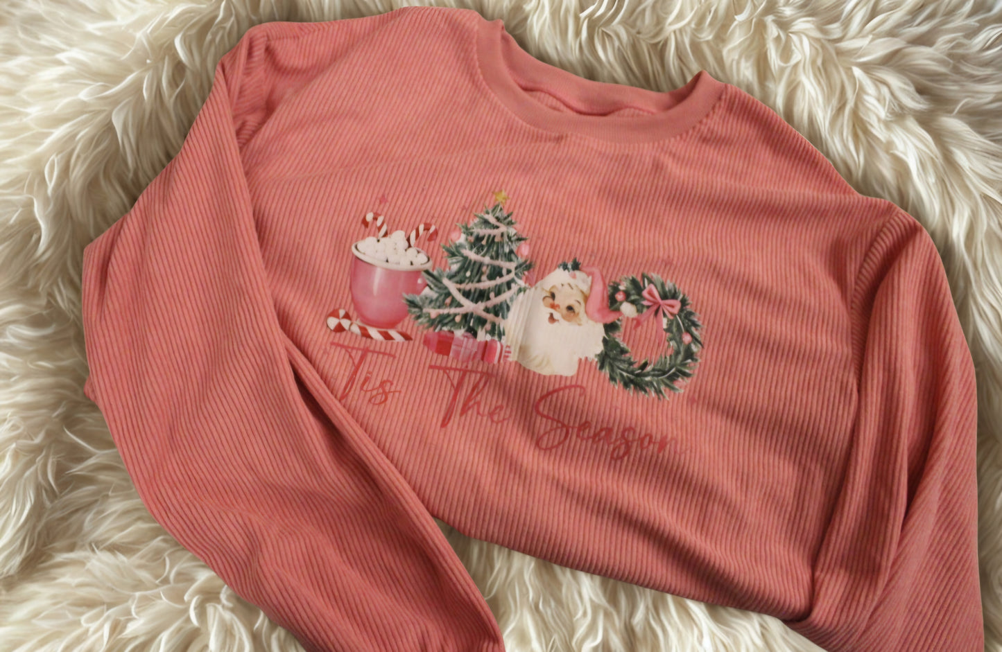 Sugarberry Santa Season Crewneck — Ribbed Knit Holiday Sweater