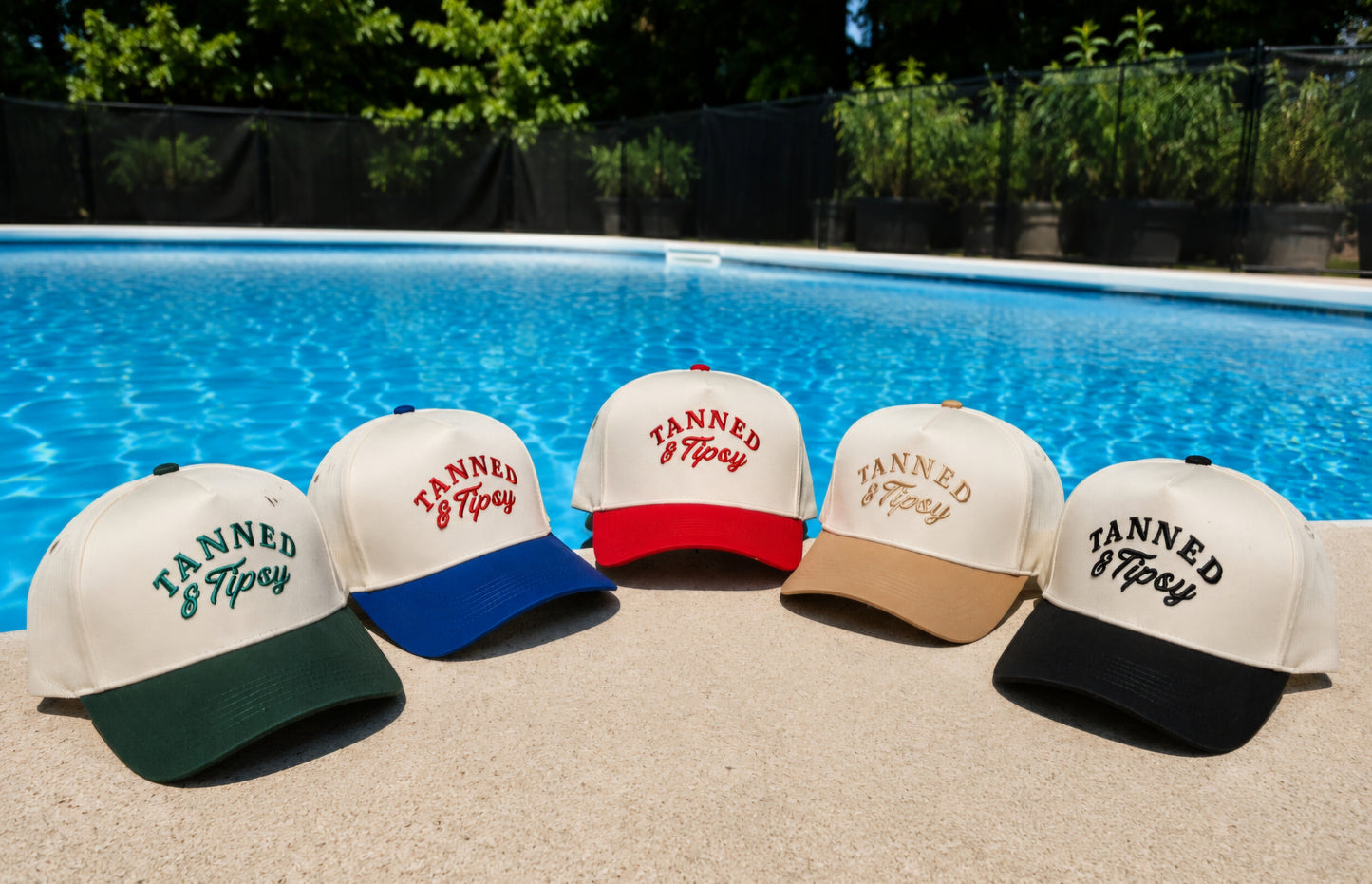 Tanned & Tipsy Embroidered Trucker Hat | Adjustable Snapback