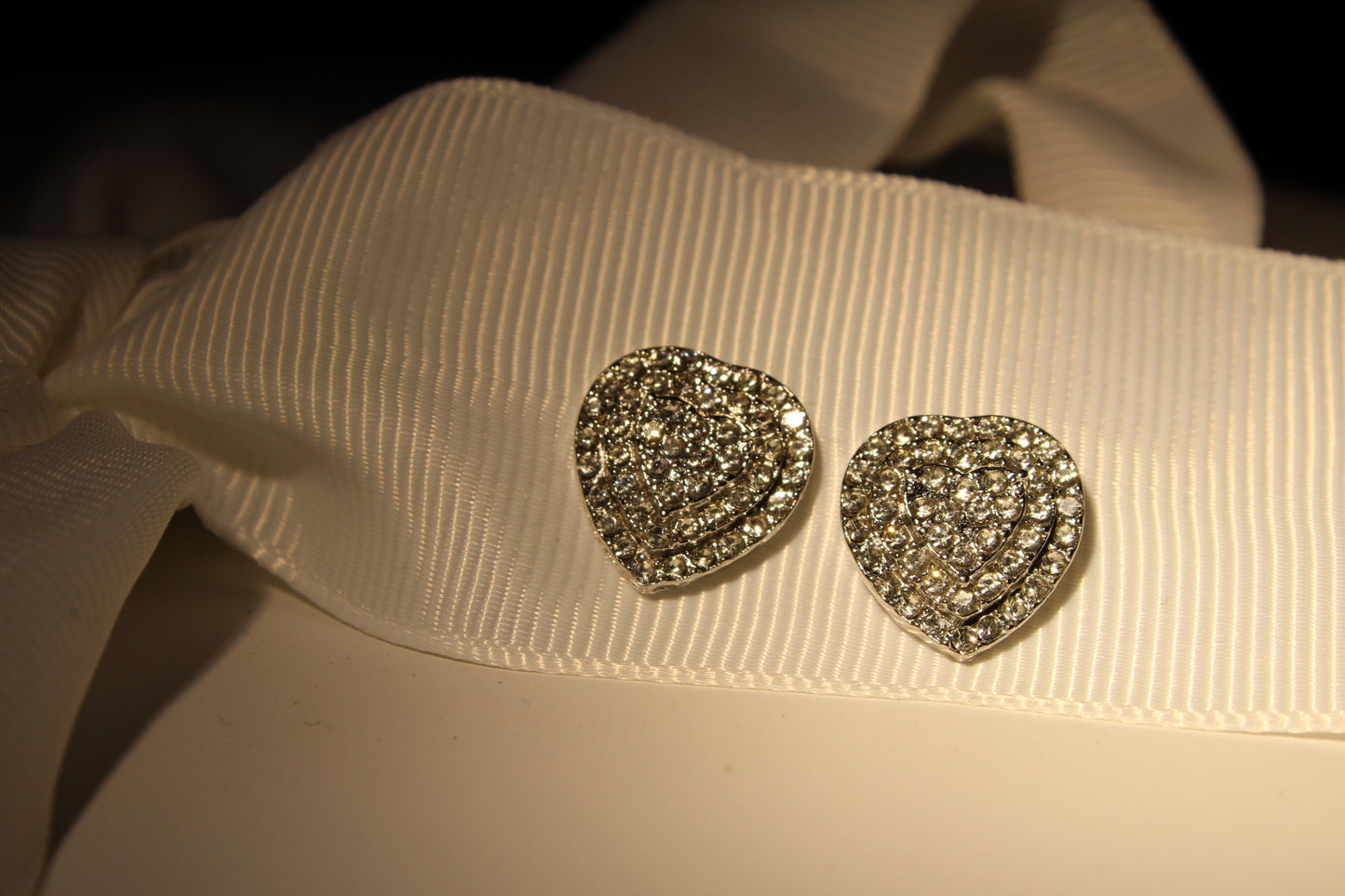 Crystal Crush Heart Studs – Silver