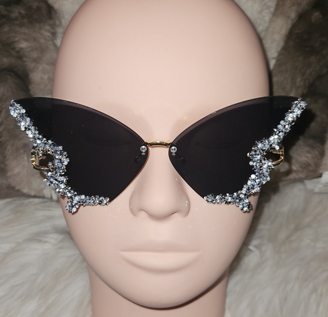 Y2K Butterfly Rhinestone Sunglasses