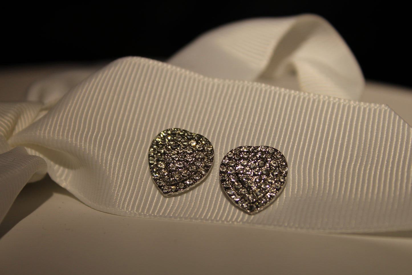 Crystal Crush Heart Studs – Silver