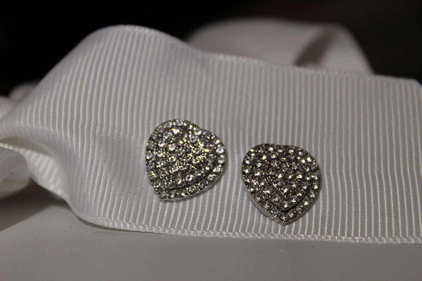 Crystal Crush Heart Studs – Silver