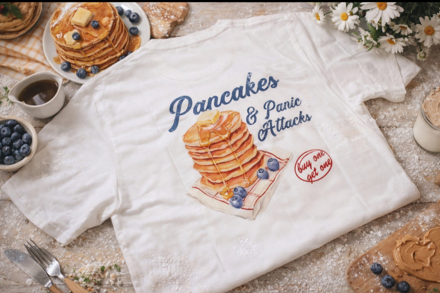Pancakes & Panic Attacks Graphic Tee