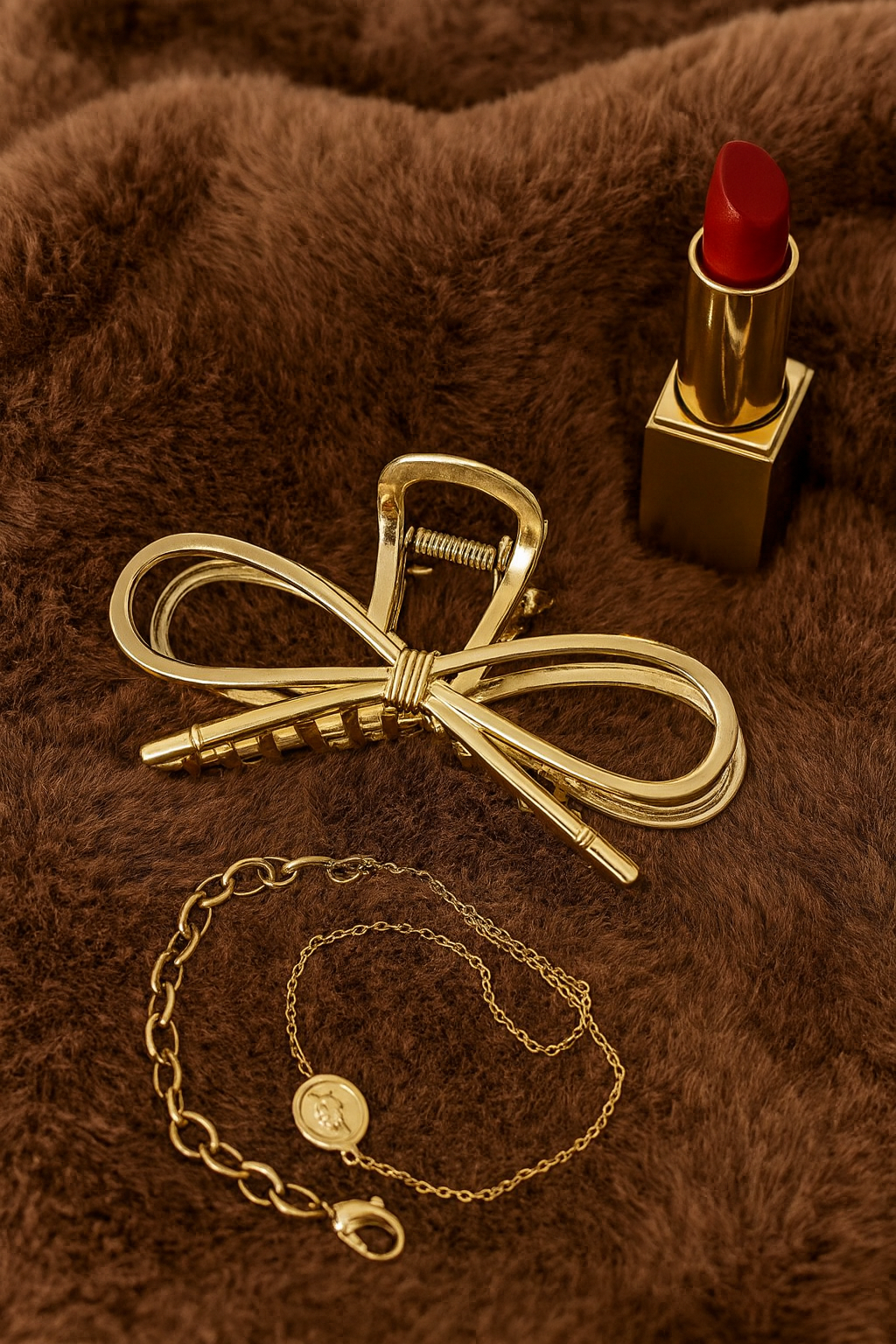 Golden Aura Bow Hair Clip