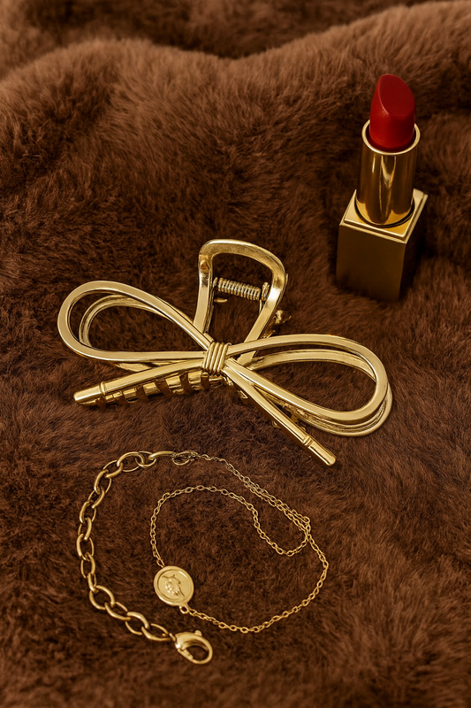 Golden Aura Bow Hair Clip