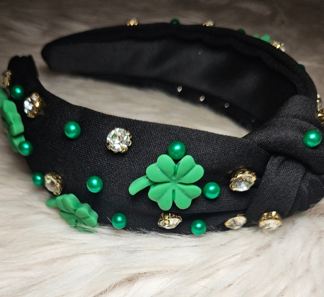Lucky Clover Embellished Headband