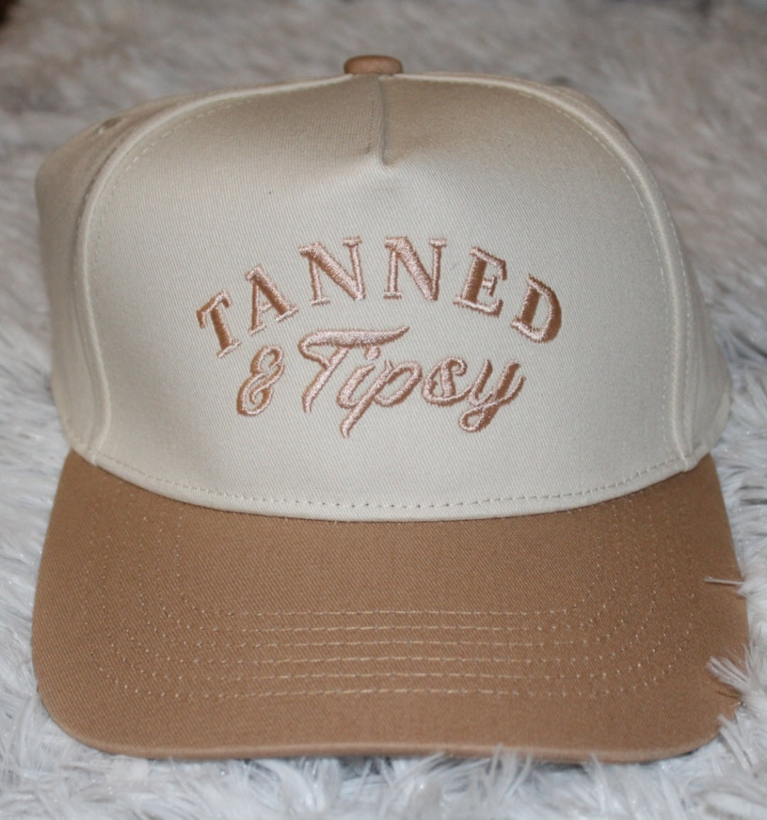 Tanned & Tipsy Embroidered Trucker Hat | Adjustable Snapback