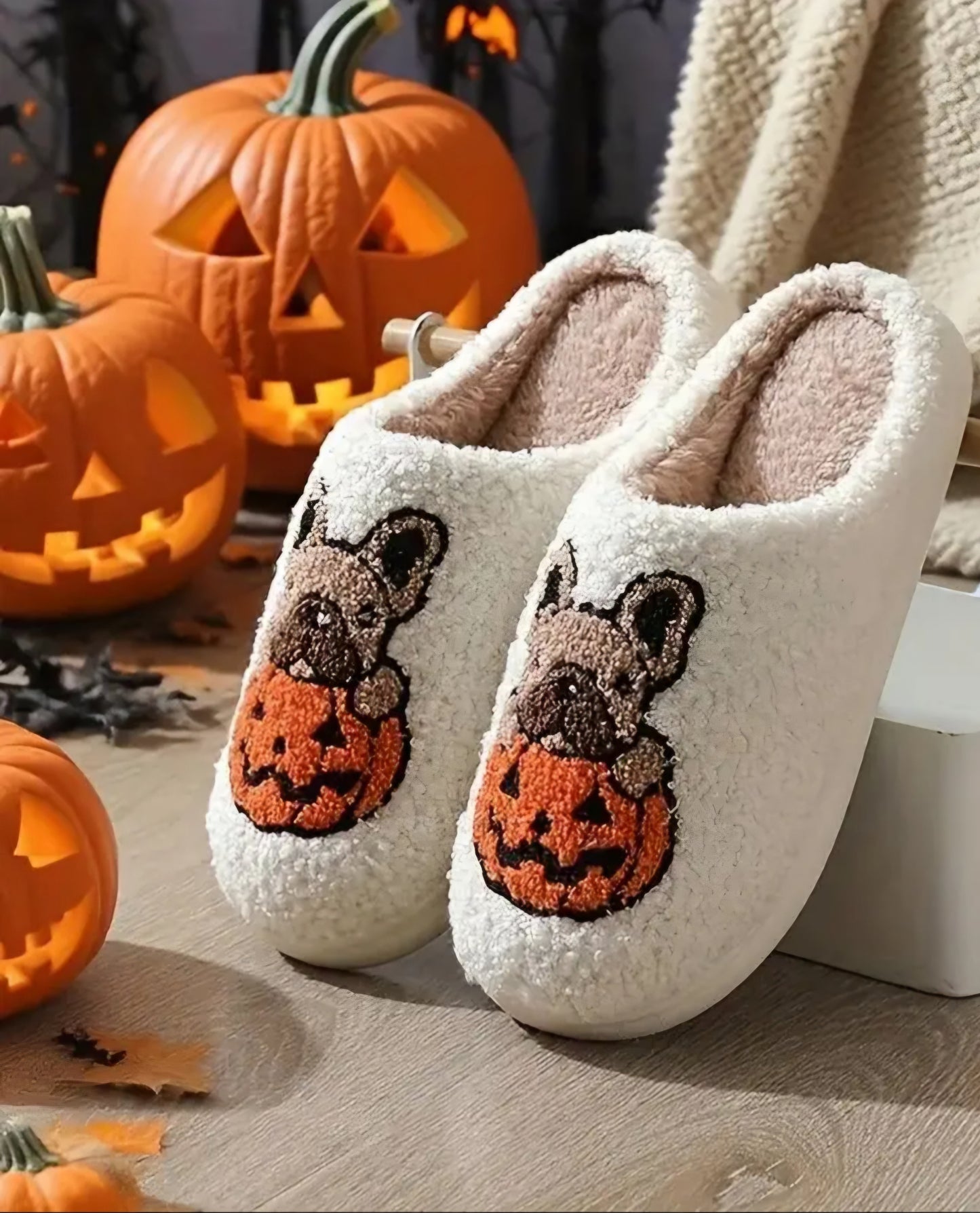 Frenchie Halloween Slippers