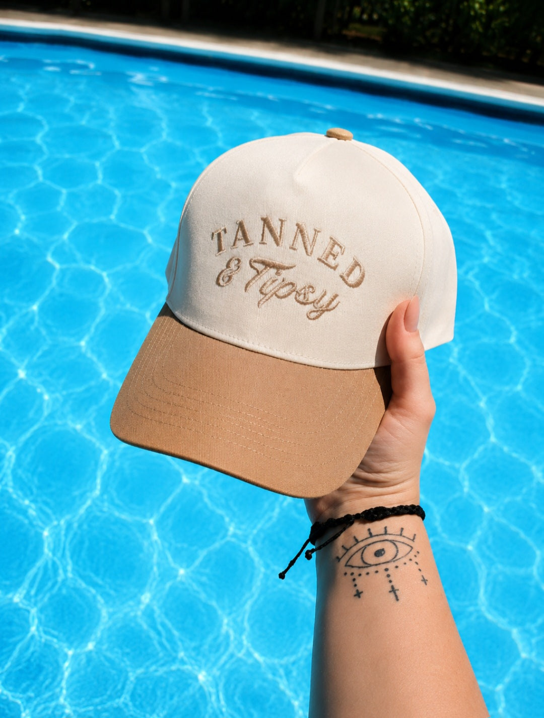 Tanned & Tipsy Embroidered Trucker Hat | Adjustable Snapback